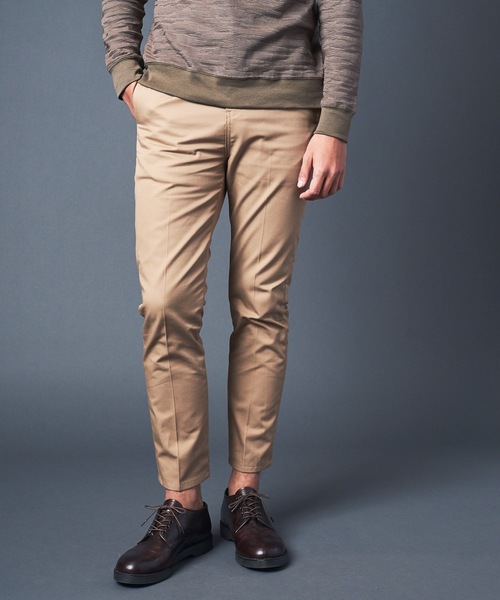Magine（マージン）の「T/C CHINO TAPERED ANCLE NO-P PANTS：チノ テーパード アンクルNO-Pパンツ（チノパンツ・メンズ・ブラック/ベージュ/ブラウン/グレー・44/46/48）」の16枚目の写真