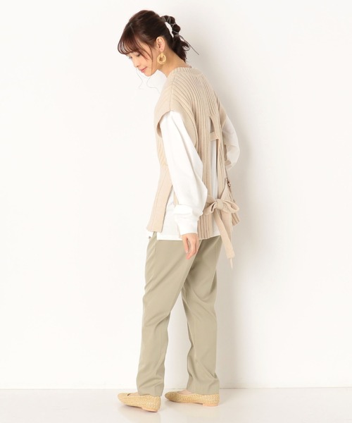 archives（アルシーヴ）の「バックリボンニットベストロンTセット（Tシャツ/カットソー・レディース・グリーン/アイボリー/ブルー/ブラウン・MEDIUM）」の19枚目の写真