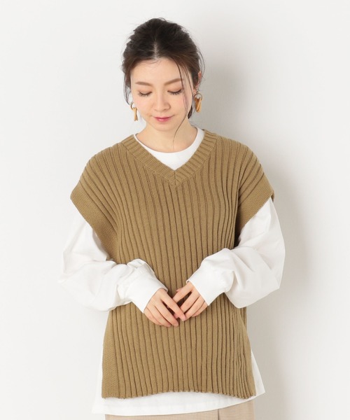 archives（アルシーヴ）の「バックリボンニットベストロンTセット（Tシャツ/カットソー・レディース・グリーン/アイボリー/ブルー/ブラウン・MEDIUM）」の16枚目の写真