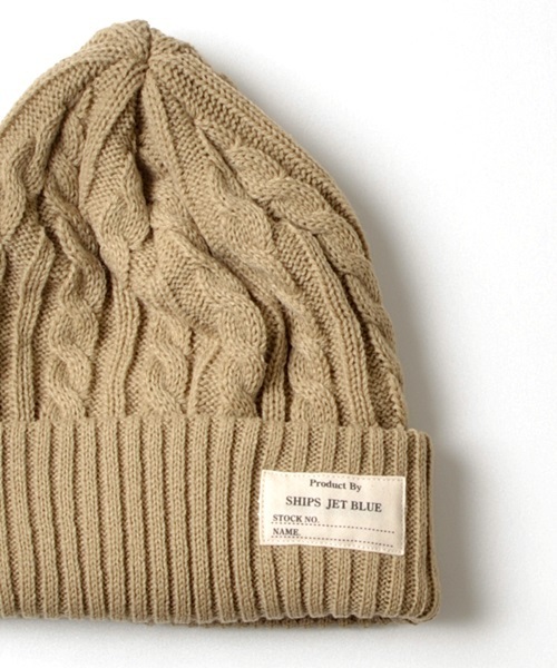 SHIPS JET BLUE（シップスジェットブルー）の「SHIPS JET BLUE: ケーブルニットキャップ made in JAPAN◇（ニットキャップ/ビーニー・メンズ・ブラック/ベージュ/ワイン/イエロー/グリーン/ネイビー/ホワイト/ブルー/ライトブルー/オリーブ/コバルトブルー/ダークグレー/エンジ/グレー系その他/ワインレッド/ロイヤルブルー/ダークブルー/ダークオリーブ/チャコールグレー・ONE SIZE）」の7枚目の写真