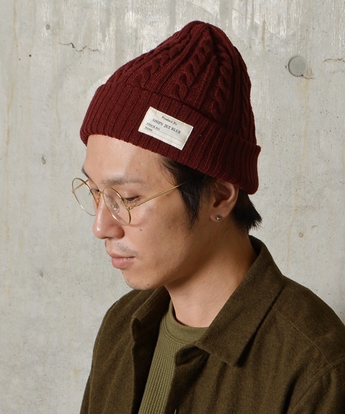 SHIPS JET BLUE（シップスジェットブルー）の「SHIPS JET BLUE: ケーブルニットキャップ made in JAPAN◇（ニットキャップ/ビーニー・メンズ・ブラック/ベージュ/ワイン/イエロー/グリーン/ネイビー/ホワイト/ブルー/ライトブルー/オリーブ/コバルトブルー/ダークグレー/エンジ/グレー系その他/ワインレッド/ロイヤルブルー/ダークブルー/ダークオリーブ/チャコールグレー・ONE SIZE）」の19枚目の写真