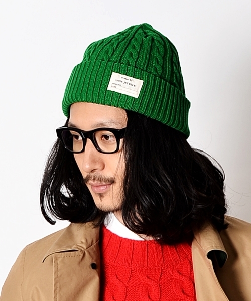 SHIPS JET BLUE（シップスジェットブルー）の「SHIPS JET BLUE: ケーブルニットキャップ made in JAPAN◇（ニットキャップ/ビーニー・メンズ・ブラック/ベージュ/ワイン/イエロー/グリーン/ネイビー/ホワイト/ブルー/ライトブルー/オリーブ/コバルトブルー/ダークグレー/エンジ/グレー系その他/ワインレッド/ロイヤルブルー/ダークブルー/ダークオリーブ/チャコールグレー・ONE SIZE）」の10枚目の写真