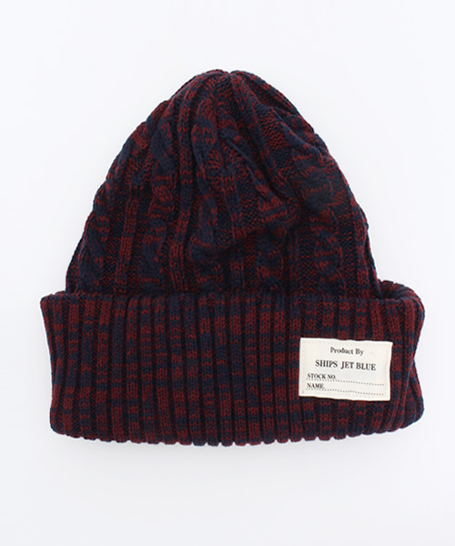 SHIPS JET BLUE（シップスジェットブルー）の「SHIPS JET BLUE: ケーブルニットキャップ made in JAPAN◇（ニットキャップ/ビーニー・メンズ・ブラック/ベージュ/ワイン/イエロー/グリーン/ネイビー/ホワイト/ブルー/ライトブルー/オリーブ/コバルトブルー/ダークグレー/エンジ/グレー系その他/ワインレッド/ロイヤルブルー/ダークブルー/ダークオリーブ/チャコールグレー・ONE SIZE）」の18枚目の写真