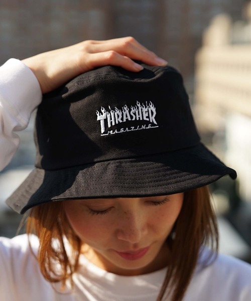 THRASHER フレイムロゴ トートバッグ ブラック THRASHER スラッシャー バッグ キッズ ヒップバック ウエスト