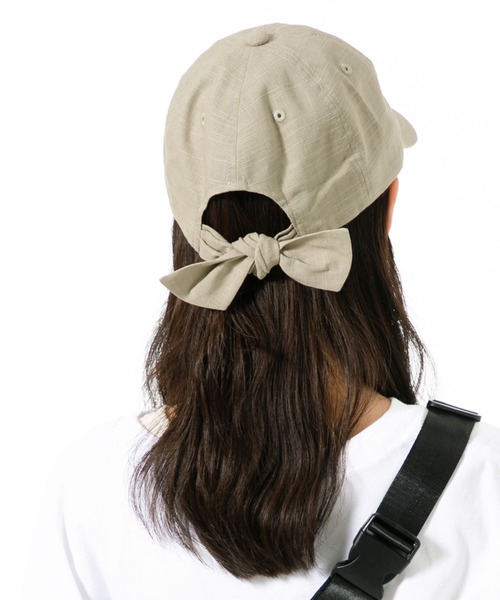 QUEENHEAD(クイーンヘッド)の「リボンキャップ(キャップ・レディース・アッシュブラウン/アッシュグレー/ブラック系その他/ライトカーキ/ブラウン系その他2/インディゴブルー/ベージュ/ブラウン/ブラウン系その他/ブラック/ネイビー・FREE/X-LARGE)」の9枚目の写真