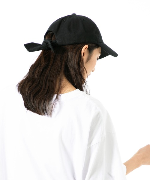 QUEENHEAD(クイーンヘッド)の「リボンキャップ(キャップ・レディース・アッシュブラウン/アッシュグレー/ブラック系その他/ライトカーキ/ブラウン系その他2/インディゴブルー/ベージュ/ブラウン/ブラウン系その他/ブラック/ネイビー・FREE/X-LARGE)」の2枚目の写真