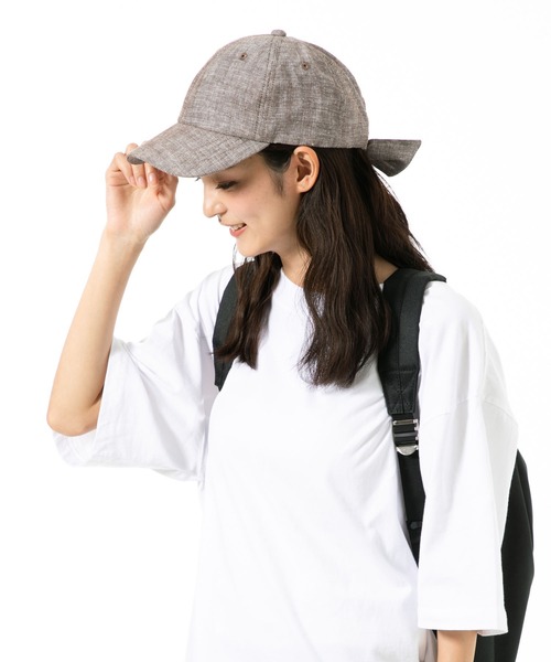 QUEENHEAD(クイーンヘッド)の「リボンキャップ(キャップ・レディース・アッシュブラウン/アッシュグレー/ブラック系その他/ライトカーキ/ブラウン系その他2/インディゴブルー/ベージュ/ブラウン/ブラウン系その他/ブラック/ネイビー・FREE/X-LARGE)」の22枚目の写真