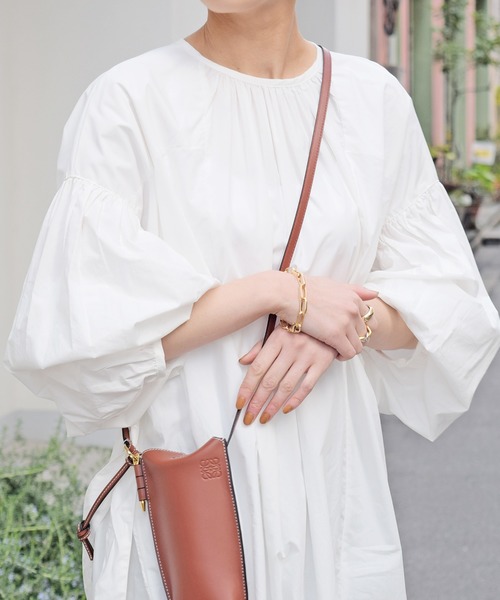 Marient（マリエント）の「バルーンシャツベルトワンピ（シャツワンピース・レディース・ベージュ/ホワイト・FREE）」の17枚目の写真