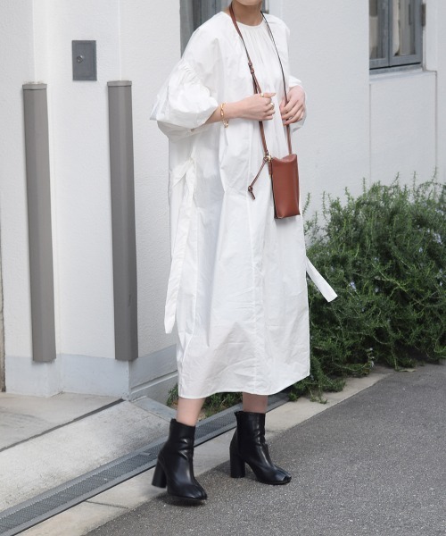 Marient（マリエント）の「バルーンシャツベルトワンピ（シャツワンピース・レディース・ベージュ/ホワイト・FREE）」の10枚目の写真