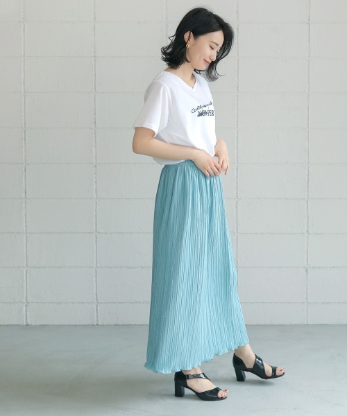 Bou Jeloud(ブージュルード)の「汗染み防止加工◆鹿の子プリントTシャツ(Tシャツ/カットソー・レディース・ライトグレー/ネイビー/オフホワイト・FREE)」の8枚目の写真