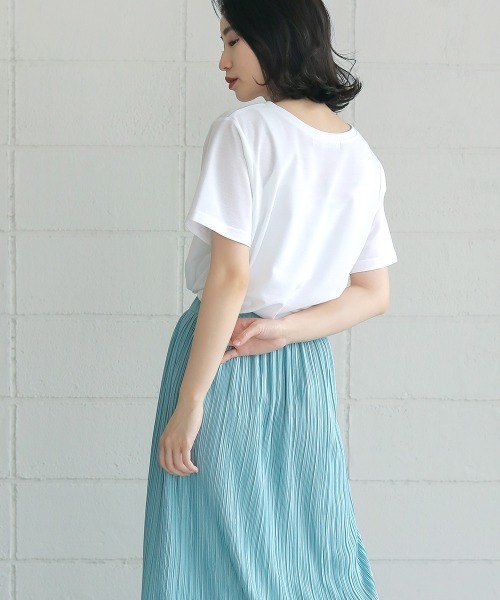 Bou Jeloud(ブージュルード)の「汗染み防止加工◆鹿の子プリントTシャツ(Tシャツ/カットソー・レディース・ライトグレー/ネイビー/オフホワイト・FREE)」の10枚目の写真