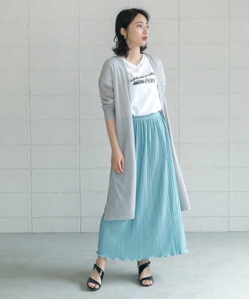 Bou Jeloud(ブージュルード)の「汗染み防止加工◆鹿の子プリントTシャツ(Tシャツ/カットソー・レディース・ライトグレー/ネイビー/オフホワイト・FREE)」の11枚目の写真