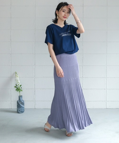 Bou Jeloud(ブージュルード)の「汗染み防止加工◆鹿の子プリントTシャツ(Tシャツ/カットソー・レディース・ライトグレー/ネイビー/オフホワイト・FREE)」の19枚目の写真