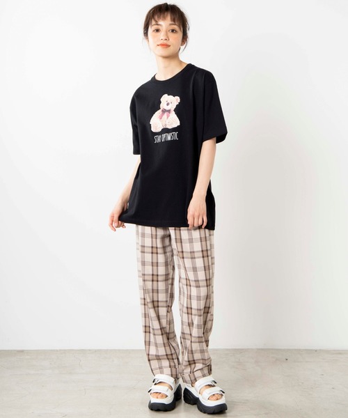 WEGO（ウィゴー）の「WEGO/ベアロゴプリントTシャツ（Tシャツ/カットソー・レディース・ブラック/ピンク・SMALL/MEDIUM/LARGE）」の6枚目の写真