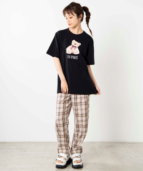 WEGO（ウィゴー）の「WEGO/ベアロゴプリントTシャツ（Tシャツ/カットソー・レディース・ブラック/ピンク・SMALL/MEDIUM/LARGE）」の7枚目の写真