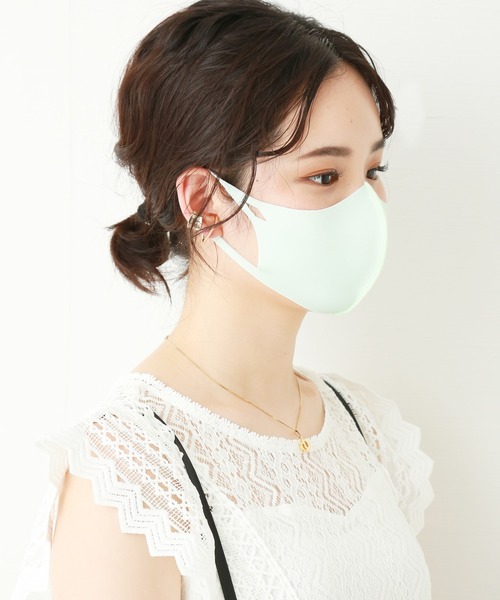 libelle more(リベル モア)の「【接触冷感】洗えるファッションマスク 2枚入り(マスク・レディース・オフホワイト/チャコールグレー/ライトグレー/ブラック/ライトピンク/ミント・M/S)」の5枚目の写真