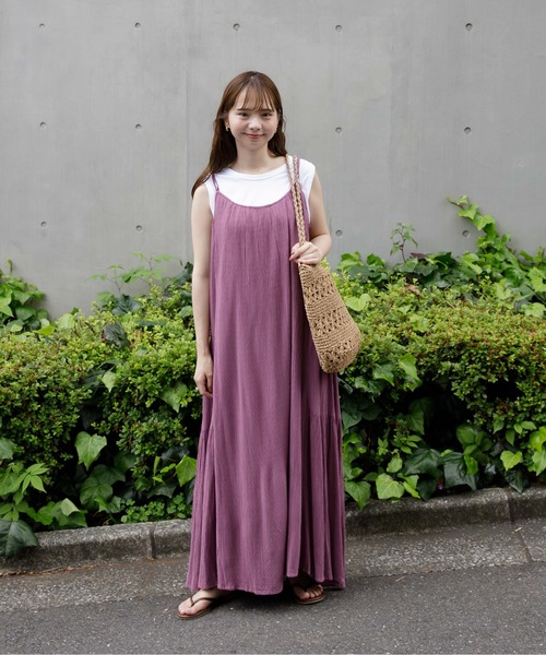 flower(フラワー)の「リラックスロングワンピース(ワンピース・レディース・ブラック/ピンク・FREE)」の2枚目の写真