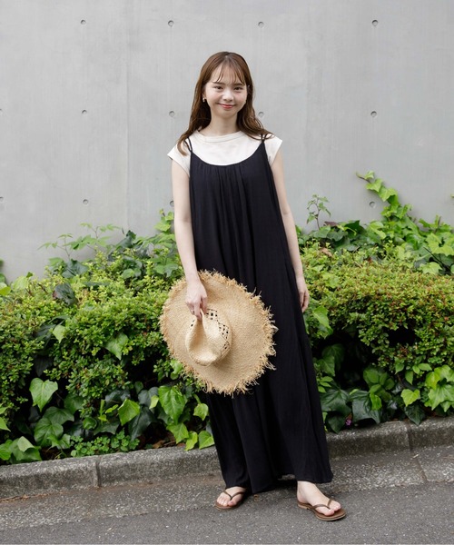 flower(フラワー)の「リラックスロングワンピース(ワンピース・レディース・ブラック/ピンク・FREE)」の4枚目の写真