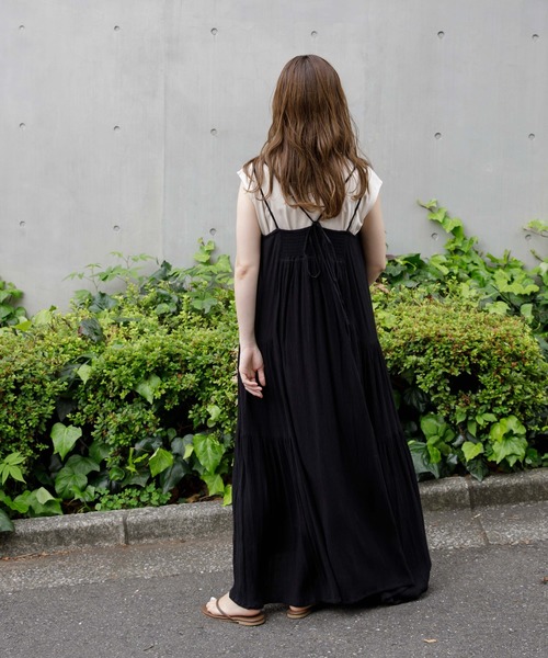 flower(フラワー)の「リラックスロングワンピース(ワンピース・レディース・ブラック/ピンク・FREE)」の6枚目の写真