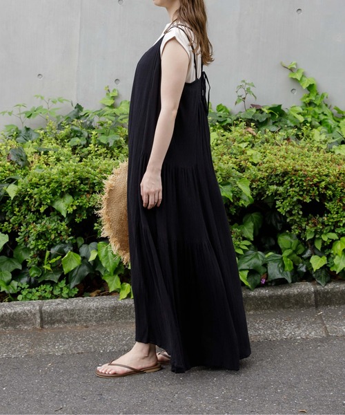 flower(フラワー)の「リラックスロングワンピース(ワンピース・レディース・ブラック/ピンク・FREE)」の7枚目の写真