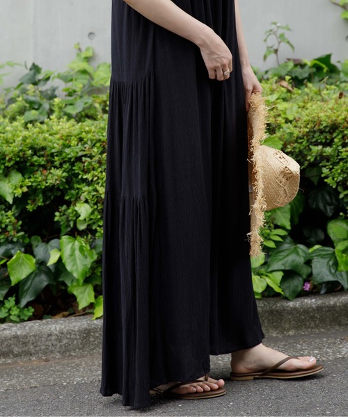 flower(フラワー)の「リラックスロングワンピース(ワンピース・レディース・ブラック/ピンク・FREE)」の8枚目の写真