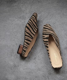 SESTO | ウッド調ローヒールのVカット美脚ミュールスリッパサンダル(サンダル)