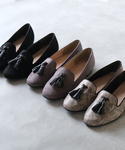 AmiAmi（アミアミ）の「タッセルオペラシューズ/ローファー（ローファー・レディース・ブラック系その他/ブラック/アイボリー/ブラウン/パイソン/グレー・L/LL/M/S）」の7枚目の写真