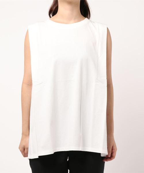 LOWRYS FARM（ローリーズファーム）の「タックノースリーブ　892660（Tシャツ/カットソー・レディース・オフホワイト/カーキ/ブラック/アイボリー・FREE）」の3枚目の写真