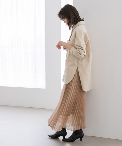 LOWRYS FARM（ローリーズファーム）の「ドビーコールＣＰＯシャツ＊　891133（シャツ/ブラウス・レディース・チャコールグレー/パープル/ブラウン/アイボリー/グリーン/パープル系その他/ホワイト・FREE）」の9枚目の写真