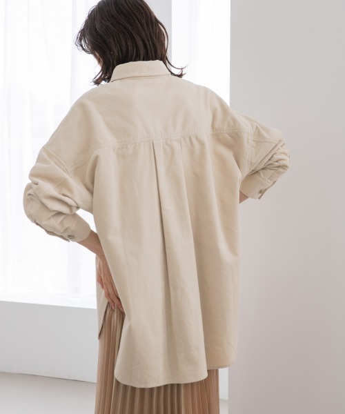 LOWRYS FARM（ローリーズファーム）の「ドビーコールＣＰＯシャツ＊　891133（シャツ/ブラウス・レディース・チャコールグレー/パープル/ブラウン/アイボリー/グリーン/パープル系その他/ホワイト・FREE）」の10枚目の写真