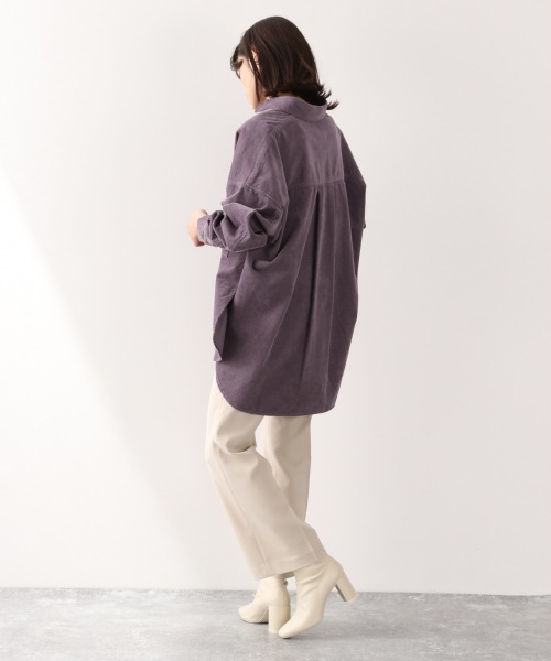 LOWRYS FARM（ローリーズファーム）の「ドビーコールＣＰＯシャツ＊　891133（シャツ/ブラウス・レディース・チャコールグレー/パープル/ブラウン/アイボリー/グリーン/パープル系その他/ホワイト・FREE）」の18枚目の写真