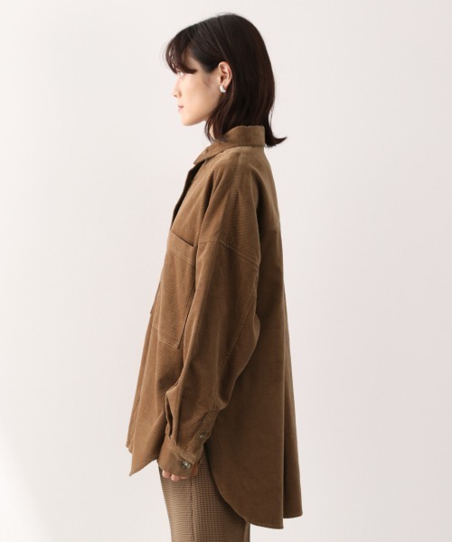 LOWRYS FARM（ローリーズファーム）の「ドビーコールＣＰＯシャツ＊　891133（シャツ/ブラウス・レディース・チャコールグレー/パープル/ブラウン/アイボリー/グリーン/パープル系その他/ホワイト・FREE）」の20枚目の写真