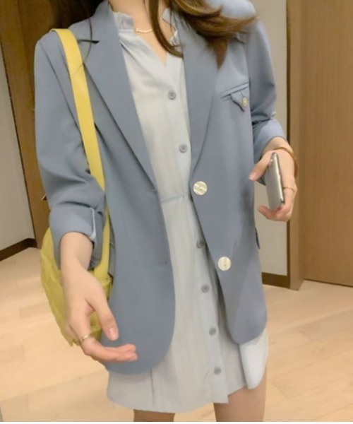 Diosfront(ディオスフロント)の「テーラードジャケット+ショートパンツ セットアップ(Tシャツ/カットソー・レディース・ホワイト/ブルー・SMALL/MEDIUM/LARGE/X-SMALL)」の11枚目の写真