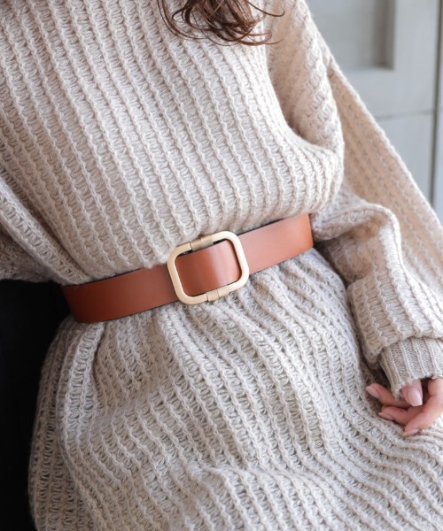 DONOBAN（ドノバン）の「スクエアバックルベルト [E]（ベルト・レディース・ブラック/ホワイト/ブラウン/ダークブラウン・ONESIZE）」の4枚目の写真