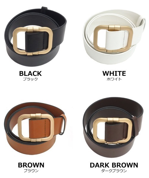DONOBAN（ドノバン）の「スクエアバックルベルト [E]（ベルト・レディース・ブラック/ホワイト/ブラウン/ダークブラウン・ONESIZE）」の9枚目の写真