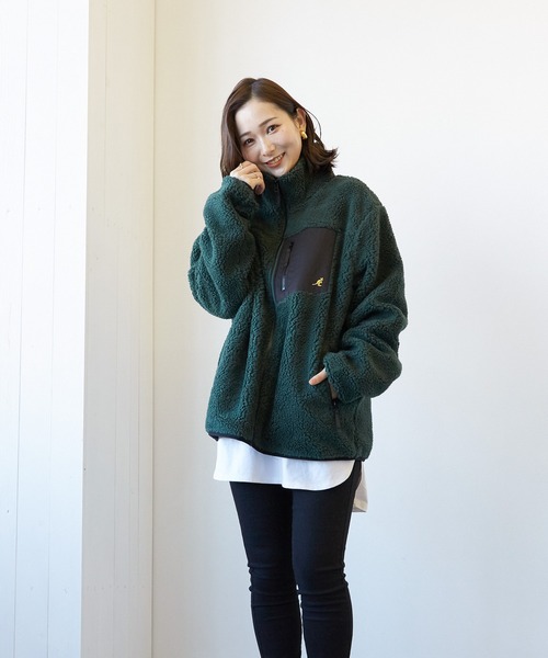 KANGOL(カンゴール)の「/KANGOL/ハイネック ボアジップジャケット(ブルゾン・レディース・ホワイト/ブラック/ベージュ/モカ/その他/ダークグリーン/ライトパープル/その他3/その他4・LARGE/MEDIUM/X-LARGE)」の18枚目の写真
