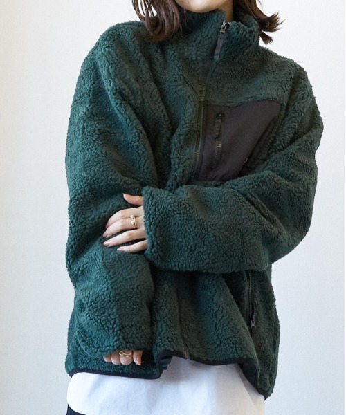 KANGOL(カンゴール)の「/KANGOL/ハイネック ボアジップジャケット(ブルゾン・レディース・ホワイト/ブラック/ベージュ/モカ/その他/ダークグリーン/ライトパープル/その他3/その他4・LARGE/MEDIUM/X-LARGE)」の21枚目の写真
