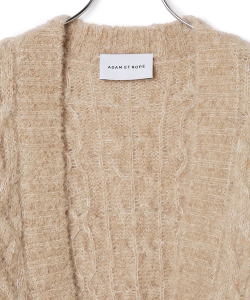 ADAM ET ROPE'（アダムエロペ）の「エコアルパカカーディガン（カーディガン/ボレロ・レディース・ブラック/ベージュ・FREE）」の20枚目の写真