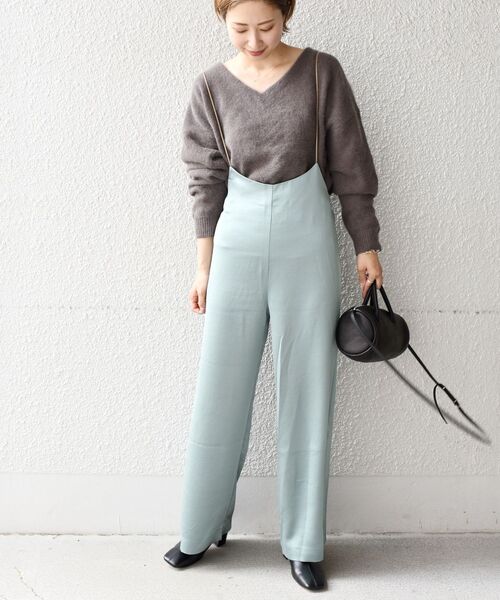 SHIPS（シップス）の「【WEB限定】サテンサロペットパンツ 