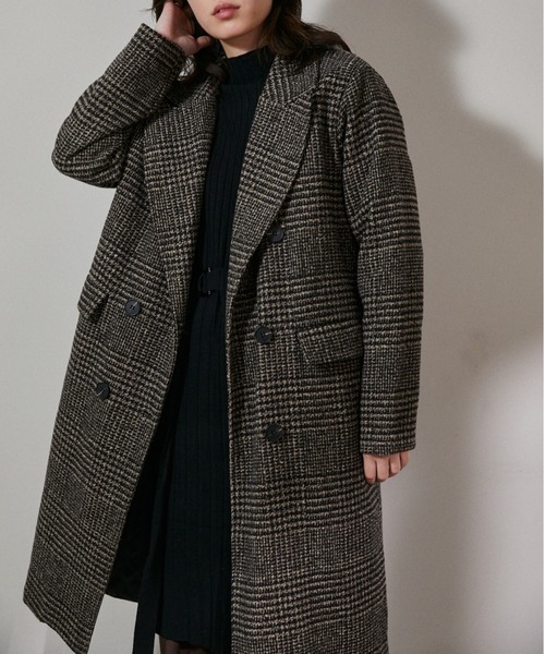 ECRIRE（エクリール）の「グレンチェックオーバーコート（その他アウター・レディース・ブラック/ブラウン・フリー）」の4枚目の写真