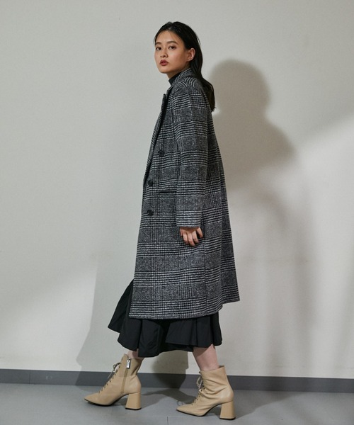 ECRIRE（エクリール）の「グレンチェックオーバーコート（その他アウター・レディース・ブラック/ブラウン・フリー）」の9枚目の写真