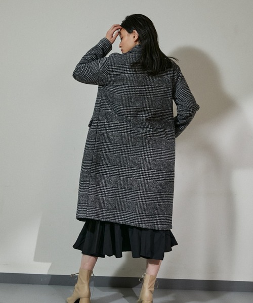 ECRIRE（エクリール）の「グレンチェックオーバーコート（その他アウター・レディース・ブラック/ブラウン・フリー）」の11枚目の写真