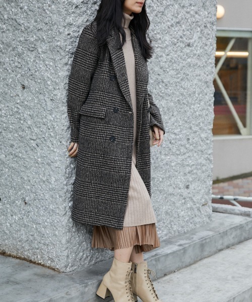 ECRIRE（エクリール）の「グレンチェックオーバーコート（その他アウター・レディース・ブラック/ブラウン・フリー）」の15枚目の写真