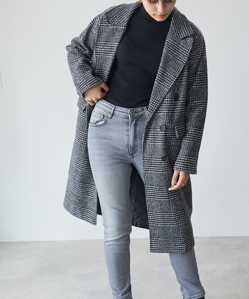 ECRIRE（エクリール）の「グレンチェックオーバーコート（その他アウター・レディース・ブラック/ブラウン・フリー）」の21枚目の写真