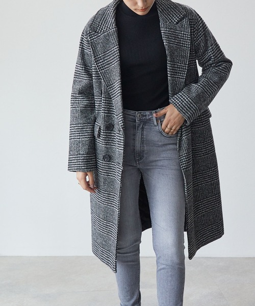 ECRIRE（エクリール）の「グレンチェックオーバーコート（その他アウター・レディース・ブラック/ブラウン・フリー）」の20枚目の写真