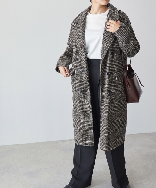 ECRIRE（エクリール）の「グレンチェックオーバーコート（その他アウター・レディース・ブラック/ブラウン・フリー）」の19枚目の写真