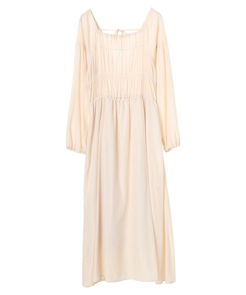 SLURR（スラ―）の「シャーリングバックリボンフレアワンピース（ワンピース・レディース・ベージュ/ミント/その他8・FREE）」の15枚目の写真