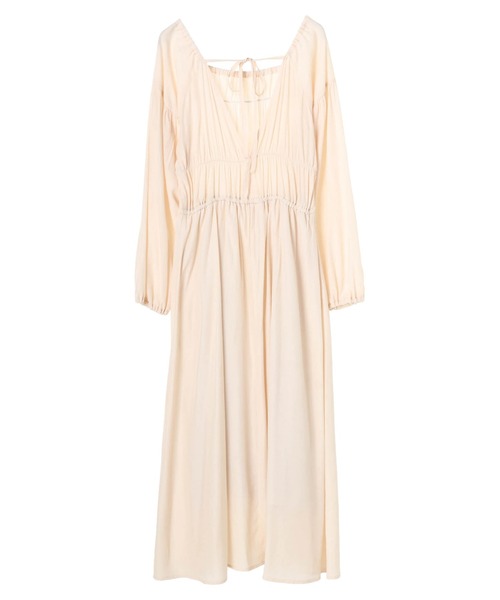 SLURR（スラ―）の「シャーリングバックリボンフレアワンピース（ワンピース・レディース・ベージュ/ミント/その他8・FREE）」の16枚目の写真