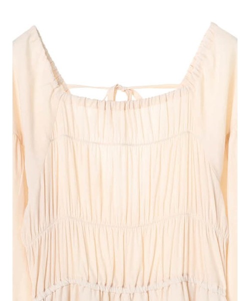 SLURR（スラ―）の「シャーリングバックリボンフレアワンピース（ワンピース・レディース・ベージュ/ミント/その他8・FREE）」の17枚目の写真