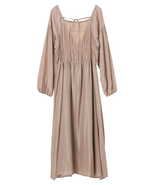 SLURR（スラ―）の「シャーリングバックリボンフレアワンピース（ワンピース・レディース・ベージュ/ミント/その他8・FREE）」の21枚目の写真